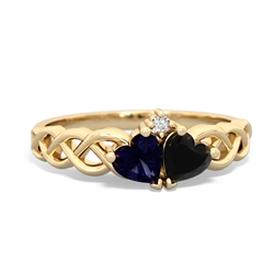 Sapphire Heart To Heart Braid 14K Yellow Gold ring R5870