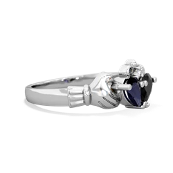 Sapphire 'Our Heart' Claddagh 14K White Gold ring R2388