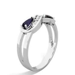 Sapphire Diamond Infinity 14K White Gold ring R5390