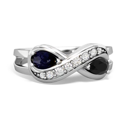 Sapphire Diamond Infinity 14K White Gold ring R5390