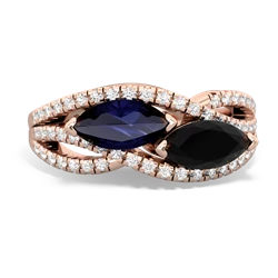 Sapphire Diamond Rivers 14K Rose Gold ring R3070