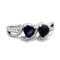 Sapphire Side By Side 14K White Gold ring R3090