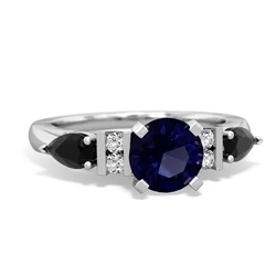 Sapphire 6Mm Round Eternal Embrace Engagement 14K White Gold ring R2005