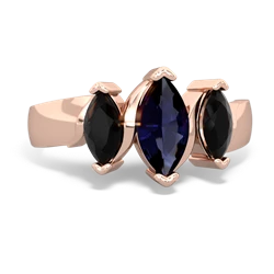 Sapphire Three Peeks 14K Rose Gold ring R2433