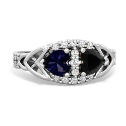 Sapphire Sparkling Celtic Knot 14K White Gold ring R2645