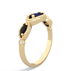 Sapphire Milgrain Marquise 14K Yellow Gold ring R5700