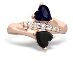 Sapphire Heart To Heart 14K Rose Gold ring R2064