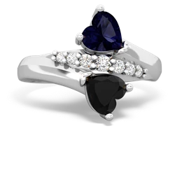 Sapphire Heart To Heart 14K White Gold ring R2064