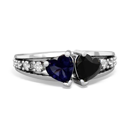 Sapphire Heart To Heart 14K White Gold ring R3342