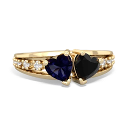 Sapphire Heart To Heart 14K Yellow Gold ring R3342