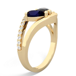 Sapphire Nestled Heart Keepsake 14K Yellow Gold ring R5650