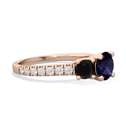 Sapphire Pave Trellis 14K Rose Gold ring R5500