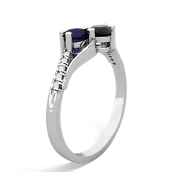 Sapphire Infinity Pave Two Stone 14K White Gold ring R5285