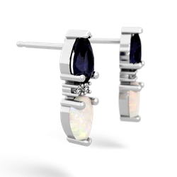 Sapphire Bowtie Drop 14K White Gold earrings E0865