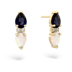 Sapphire Bowtie Drop 14K Yellow Gold earrings E0865