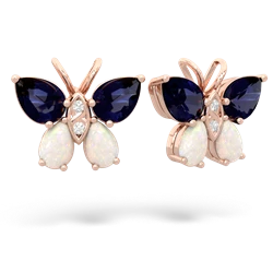 Sapphire Butterfly 14K Rose Gold earrings E2215