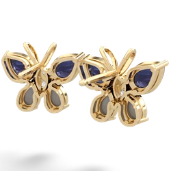 Sapphire Butterfly 14K Yellow Gold earrings E2215