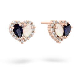 Sapphire Halo 14K Rose Gold earrings E7008