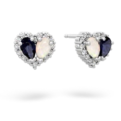 Sapphire Halo 14K White Gold earrings E7008