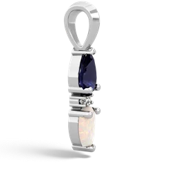 Sapphire Bowtie Drop 14K White Gold pendant P0865