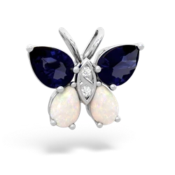 Sapphire Butterfly 14K White Gold pendant P2215