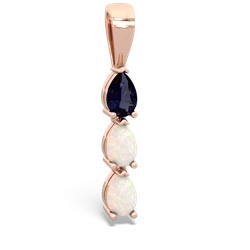 Sapphire Dew Drops 14K Rose Gold pendant P2251