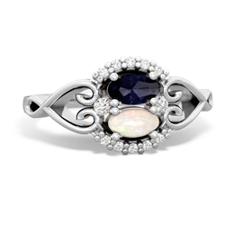 Sapphire Love Nest 14K White Gold ring R5860