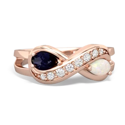 Sapphire Diamond Infinity 14K Rose Gold ring R5390