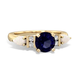 Sapphire 6Mm Round Eternal Embrace Engagement 14K Yellow Gold ring R2005