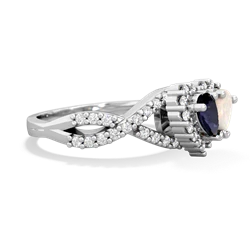 Sapphire Diamond Twist 'One Heart' 14K White Gold ring R2640HRT