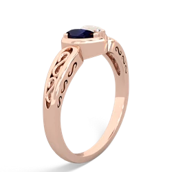 Sapphire Filligree 'One Heart' 14K Rose Gold ring R5070