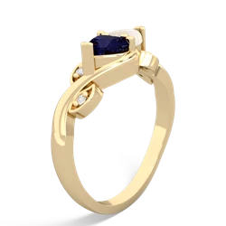 Sapphire Floral Elegance 14K Yellow Gold ring R5790