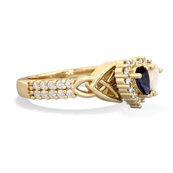 Sapphire Celtic Knot Two Hearts As One 14K Yellow Gold ring R2644HRT