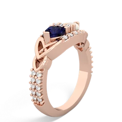 Sapphire Sparkling Celtic Knot 14K Rose Gold ring R2645