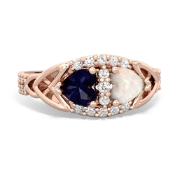 Sapphire Sparkling Celtic Knot 14K Rose Gold ring R2645