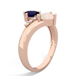 Sapphire Heart To Heart 14K Rose Gold ring R2064