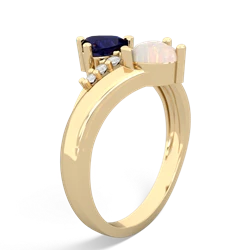 Sapphire Heart To Heart 14K Yellow Gold ring R2064