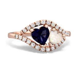 Sapphire Mother And Child 14K Rose Gold ring R3010