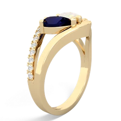 Sapphire Nestled Heart Keepsake 14K Yellow Gold ring R5650