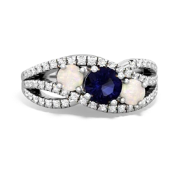 Sapphire Three Stone Aurora 14K White Gold ring R3080