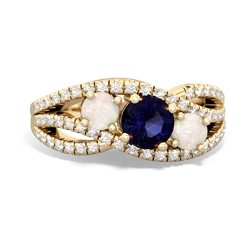 Sapphire Three Stone Aurora 14K Yellow Gold ring R3080