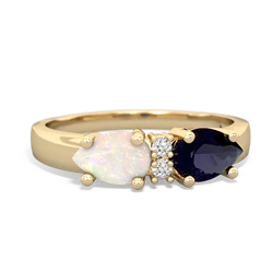 Sapphire Pear Bowtie 14K Yellow Gold ring R0865