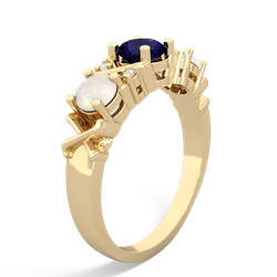 Sapphire Hugs And Kisses 14K Yellow Gold ring R5016