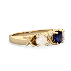 Sapphire Hugs And Kisses 14K Yellow Gold ring R5016