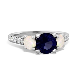 Sapphire Pave Trellis 14K White Gold ring R5500