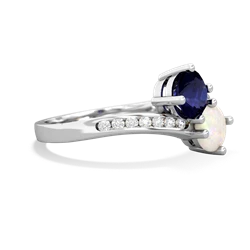 Sapphire Channel Set Two Stone 14K White Gold ring R5303