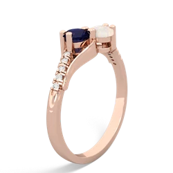 Sapphire Infinity Pave Two Stone 14K Rose Gold ring R5285