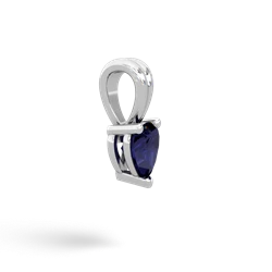 Sapphire 5Mm Heart Solitaire 14K White Gold pendant P1861