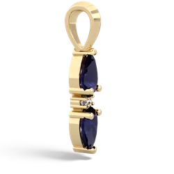 Sapphire Bowtie Drop 14K Yellow Gold pendant P0865