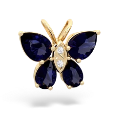 Sapphire Butterfly 14K Yellow Gold pendant P2215